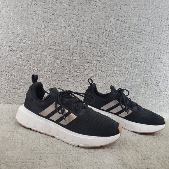 Adidas Swift Run Men's Size US 10 Black Gum Low Top Textile Athletic Sneakers - Picture 9 of 11